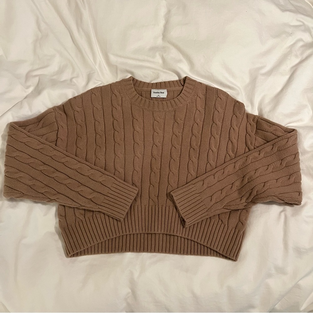 aritzia sunday best peggy cropped sweater